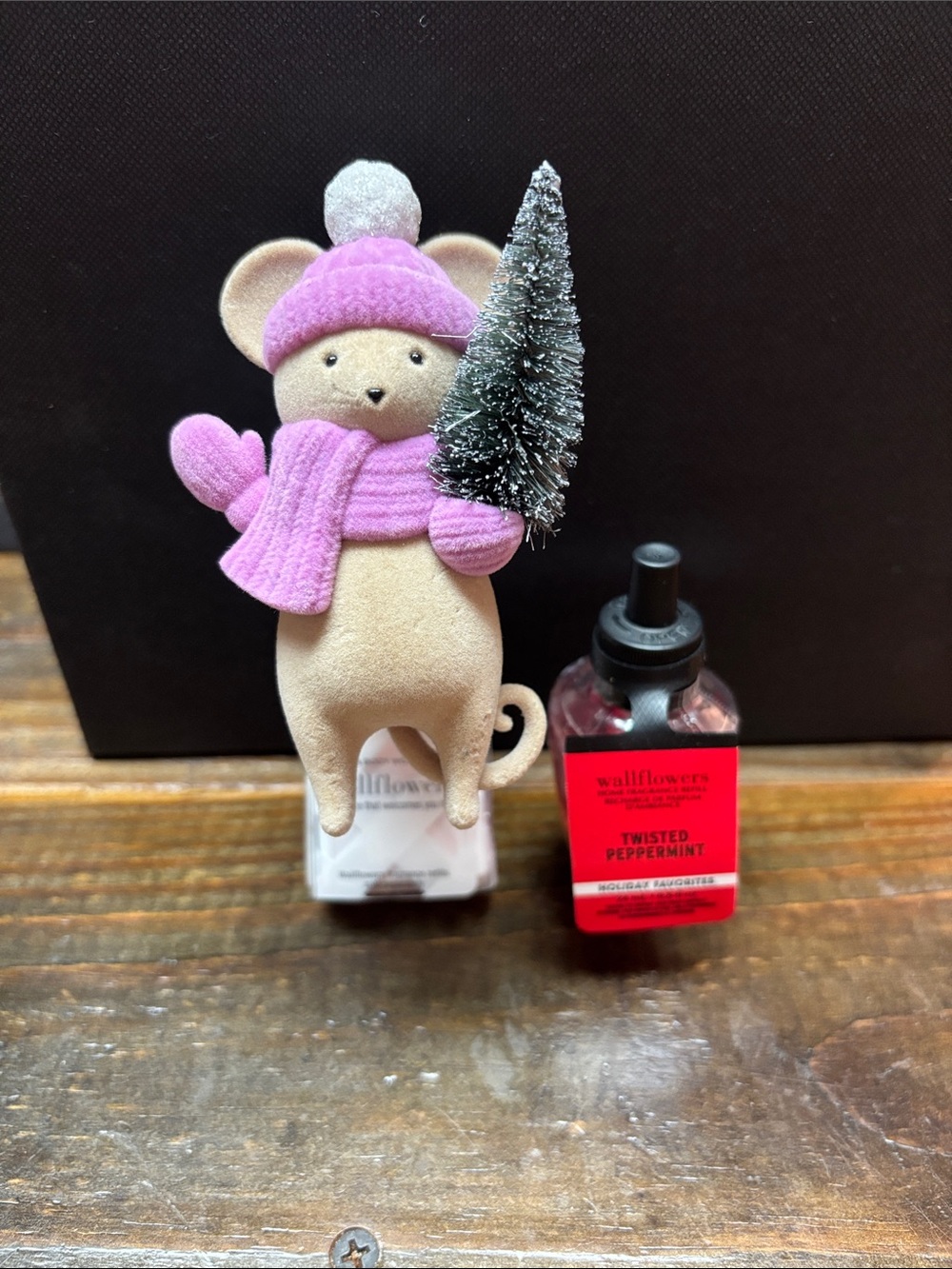 Bath & Body Works Christmas Mouse Wallflower and Twisted Peppermint Refill